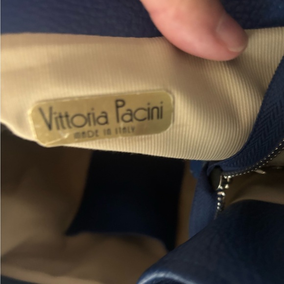 Vittoria Pacini Italian Electric Blue Calf Leather Satchel - Picture 4 of 9